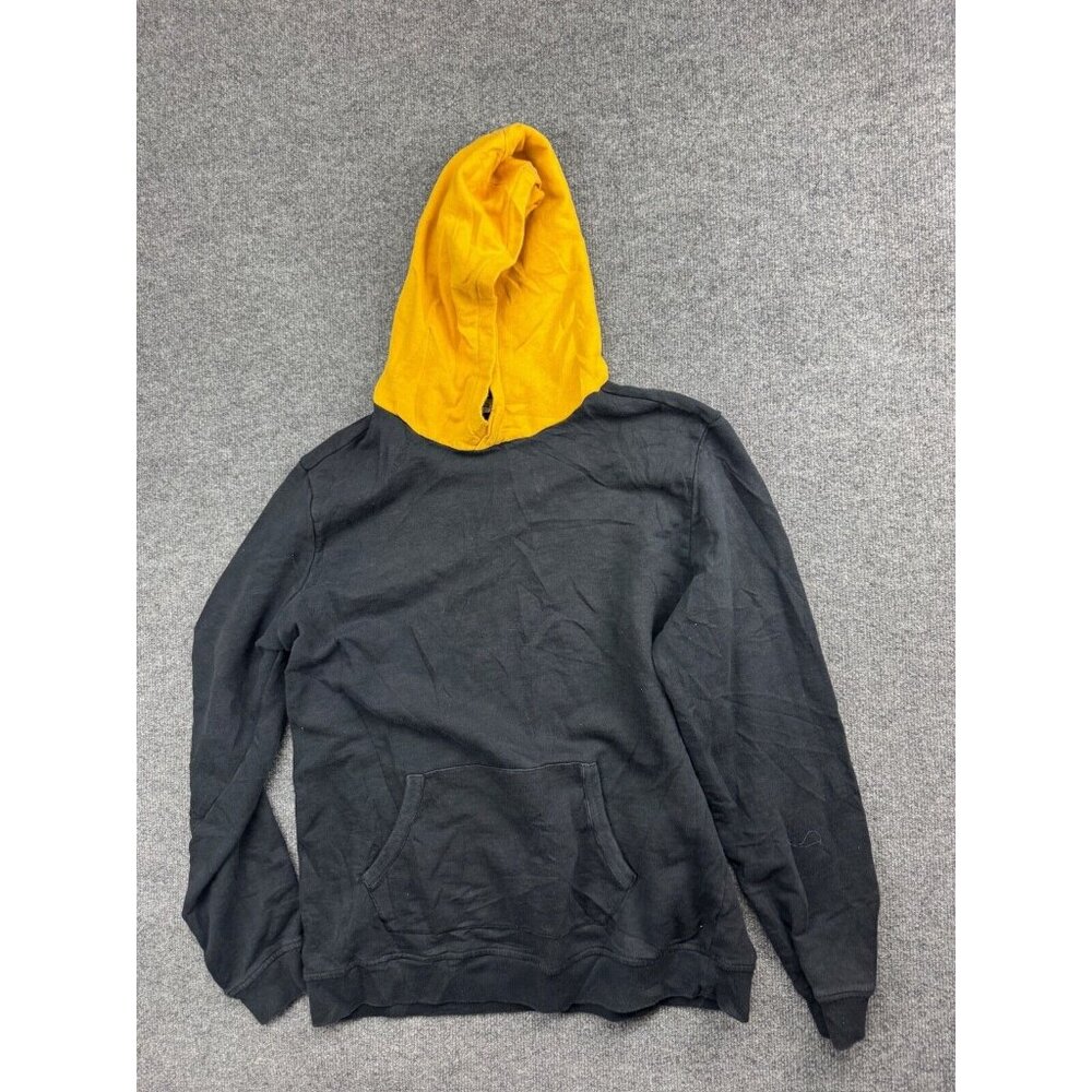 The Rail Hoodie Men's XXL‎ Black Yellow Pullover Sweatshirt Kangaroo Pocket